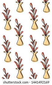 Creamy flower vase post card