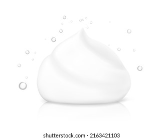 Creamy foam with bubbles. Vector illustration isolated on white background. Ready for use in your design. EPS10.	