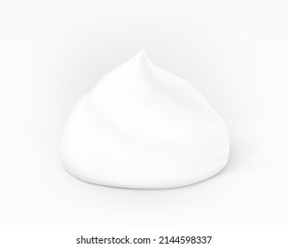 Creamy foam with realistic shadow. Vector illustration isolated on white background. Ready for use in your design. EPS10.	