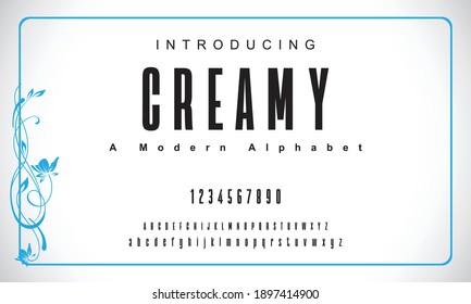 Creamy Font. Elegant Alphabet Letters Font And Number. Classic Copper Lettering Minimal Fashion Designs. Typography Fonts Regular Uppercase And Lowercase. Vector Illustration