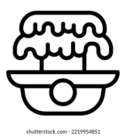 Creamy fountain icon outline vector. Chocolate food. Waterfall machine