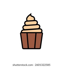 Creamy Frosting Cupcake Illustration Vector