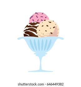Creamy ice cream in a glass. Summer mood.