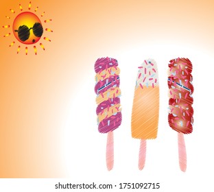 Creamy Ice cream and hot sun