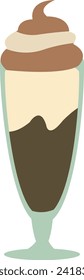 creamy Irish coffee in a glass cup with foam. Eps 10. hot chocolate latte in a glass cup. coffee with caramel.