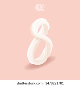 Creamy isometric number eight for invitation card