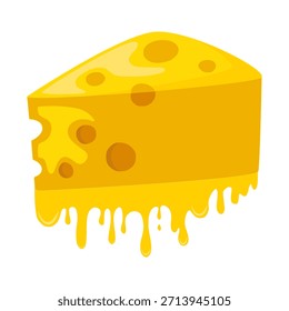 Creamy Melted Cheese Vector. Appetizing melted cheese with a smooth, gooey, and stretchy texture. Ideal for food advertising, restaurant menus, packaging, culinary blogs, social media content