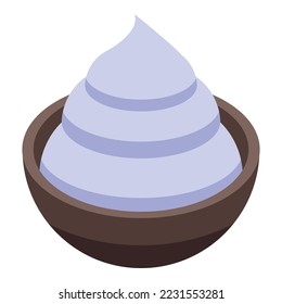 Creamy milk icon isometric vector. Yogurt product. Calcium template