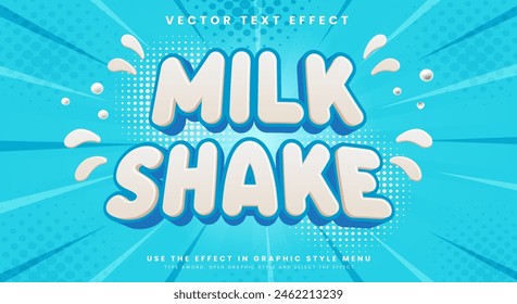 Creamy Milk Shake 3d editable text effect Template