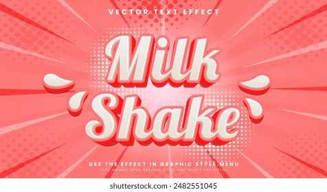 Creamy Milk Shake 3d editable text effect Template suitable for fresh milk
