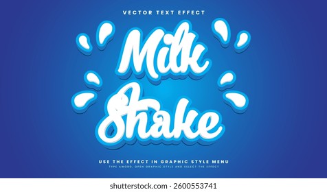 Creamy Milk Shake editable text effect Template Suitable for fresh milk theme