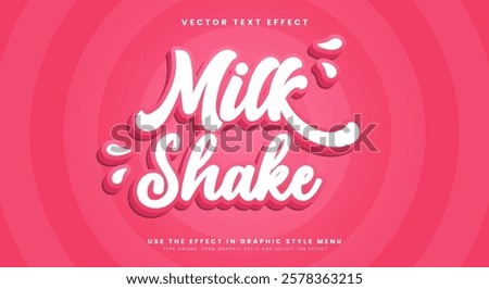 Creamy Milk Shake editable text effect Template Suitable for fresh theme