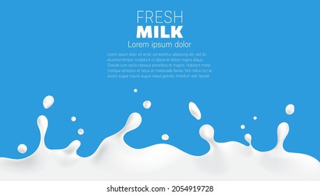 Creamy milk splashes abstract background vector illustration