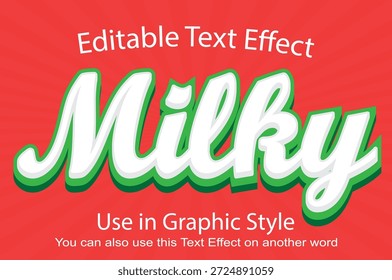 Efecto de texto lechoso cremoso con letras suaves y brillantes y reflejos líquidos suaves para un aspecto fresco y moderno.
Perfecto para la marca de productos lácteos, anuncios de alimentos, carteles, logotipos y atractivos diseños de redes sociales