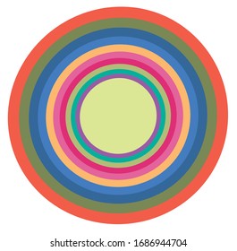creamy, pastel smudged, smeared colorful, multi-color concentric, cyclic rings of different shapes. revolved spiral, vortex, swirl or twirl. abstract geometric circular, radial loop shape, element