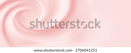 Creamy pink background with smooth ripples and glossy frosting drips. Melting ice cream glaze flows down with shiny sugary decoration and sweet dessert texture.
