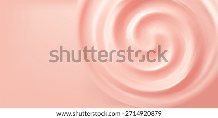 Creamy pink background with smooth ripples and glossy frosting drips. Melting ice cream glaze flows down with shiny sugary decoration and sweet dessert texture.