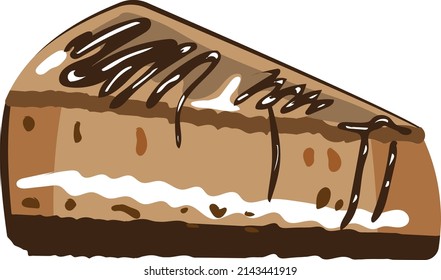 creamy and tasty a slice of cake. homemade sweetness. tasty pie illustration. sweet food. 