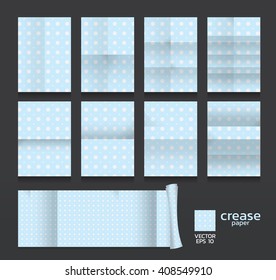 crease paper. dot pattern background.