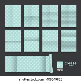 crease paper. dot pattern background.