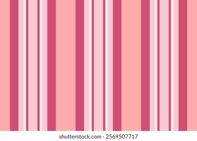 Crease seamless vector texture, relax stripe background pattern. Contemporary textile fabric vertical lines in red and light colors palette.