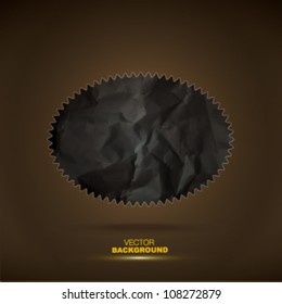 Creased paper label floating.Vector design.