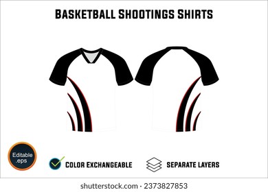 Creat Editable vector mockup artwork and sketch templates for custom designs of basketball shirt front and back, team club jersey, Design Your own men's sport kit with a white background.