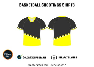 Creat Editable vector mockup artwork and sketch templates for custom designs of basketball shirt front and back, team club jersey, Design Your own men's sport kit with a white background.