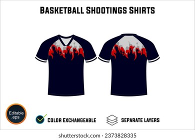 Creat Editable vector mockup artwork and sketch templates for custom designs of basketball shirt front and back, team club jersey, Design Your own men's sport kit with a white background.
