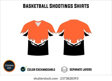 Creat Editable vector mockup artwork and sketch templates for custom designs of basketball shirt front and back, team club jersey, Design Your own men's sport kit with a white background.