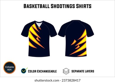 Creat Editable vector mockup artwork and sketch templates for custom designs of basketball shirt front and back, team club jersey, Design Your own men's sport kit with a white background.