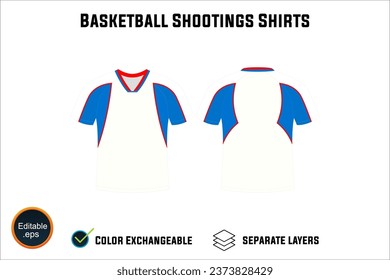 Creat Editable vector mockup artwork and sketch templates for custom designs of basketball shirt front and back, team club jersey, Design Your own men's sport kit with a white background.