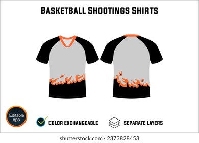 Creat Editable vector mockup artwork and sketch templates for custom designs of basketball shirt front and back, team club jersey, Design Your own men's sport kit with a white background.