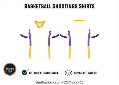 Creat Editable vector mockup artwork and sketch templates for custom designs of basketball shirt front and back, team club jersey, Design Your own men's sport kit with a white background.
