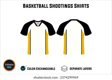 Creat Editable vector mockup artwork and sketch templates for custom designs of basketball shirt front and back, team club jersey, Design Your own men's sport kit with a white background.