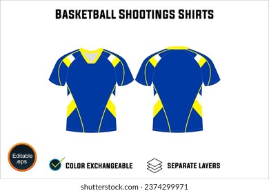 Creat Editable vector mockup artwork and sketch templates for custom designs of basketball shirt front and back, team club jersey, Design Your own men's sport kit with a white background.