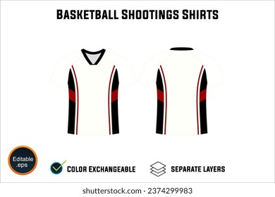 Creat Editable vector mockup artwork and sketch templates for custom designs of basketball shirt front and back, team club jersey, Design Your own men's sport kit with a white background.