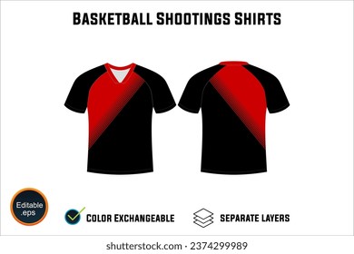 Creat Editable vector mockup artwork and sketch templates for custom designs of basketball shirt front and back, team club jersey, Design Your own men's sport kit with a white background.