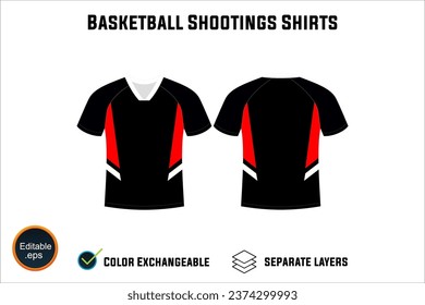 Creat Editable vector mockup artwork and sketch templates for custom designs of basketball shirt front and back, team club jersey, Design Your own men's sport kit with a white background.