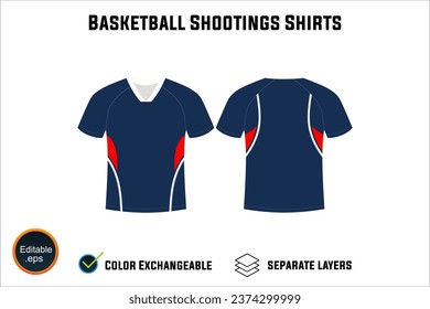 Creat Editable vector mockup artwork and sketch templates for custom designs of basketball shirt front and back, team club jersey, Design Your own men's sport kit with a white background.