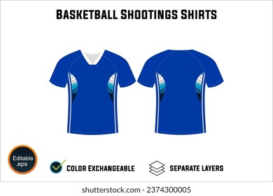 Creat Editable vector mockup artwork and sketch templates for custom designs of basketball shirt front and back, team club jersey, Design Your own men's sport kit with a white background.
