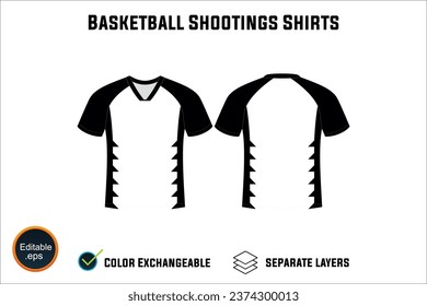 Creat Editable vector mockup artwork and sketch templates for custom designs of basketball shirt front and back, team club jersey, Design Your own men's sport kit with a white background.