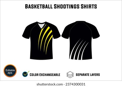 Creat Editable vector mockup artwork and sketch templates for custom designs of basketball shirt front and back, team club jersey, Design Your own men's sport kit with a white background.