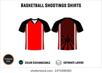 Creat Editable vector mockup artwork and sketch templates for custom designs of basketball shirt front and back, team club jersey, Design Your own men's sport kit with a white background.