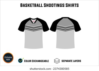 Creat Editable vector mockup artwork and sketch templates for custom designs of basketball shirt front and back, team club jersey, Design Your own men's sport kit with a white background.