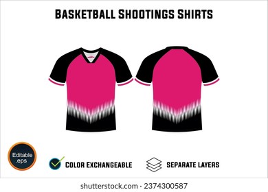 Creat Editable vector mockup artwork and sketch templates for custom designs of basketball shirt front and back, team club jersey, Design Your own men's sport kit with a white background.