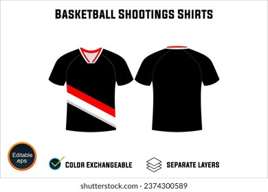 Creat Editable vector mockup artwork and sketch templates for custom designs of basketball shirt front and back, team club jersey, Design Your own men's sport kit with a white background.