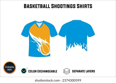 Creat Editable vector mockup artwork and sketch templates for custom designs of basketball shirt front and back, team club jersey, Design Your own men's sport kit with a white background.