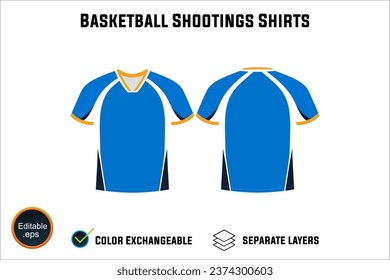 Creat Editable vector mockup artwork and sketch templates for custom designs of basketball shirt front and back, team club jersey, Design Your own men's sport kit with a white background.