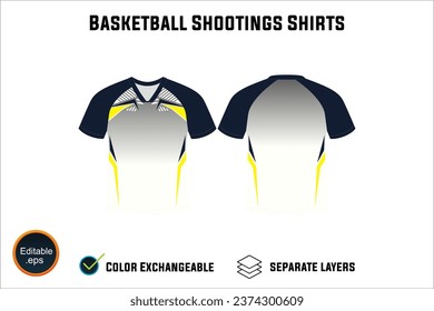 Creat Editable vector mockup artwork and sketch templates for custom designs of basketball shirt front and back, team club jersey, Design Your own men's sport kit with a white background.